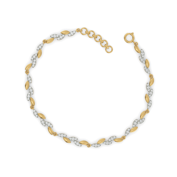 Whispering Leaf - Lab Grown Diamond Tennis Bracelet for Women - Lukosn