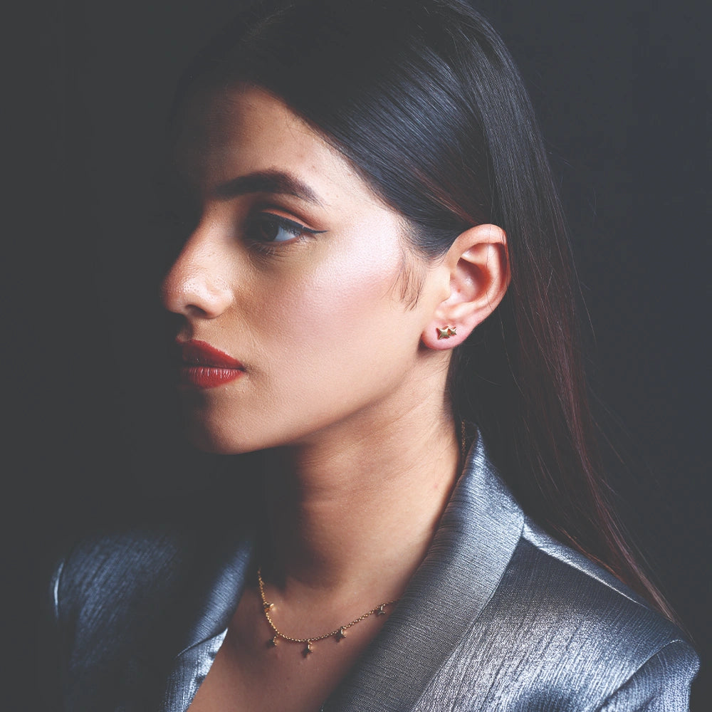 Twinkling Star - 18kt Gold Vermeil Stud Earrings
