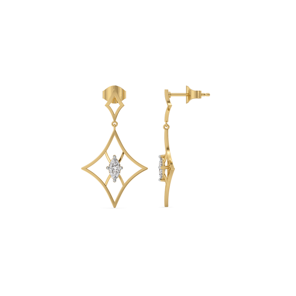 Lukson Astra Marquise Pure 14k Gold LabGrown Diamond Earrings