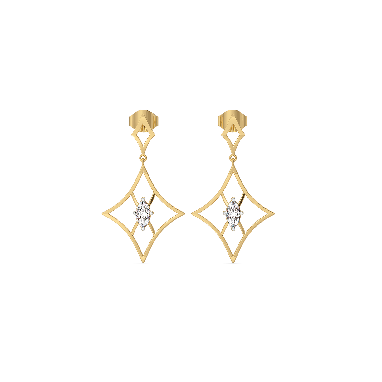 Astra Marquise - Pure Gold Lab Diamond Drop Earrings