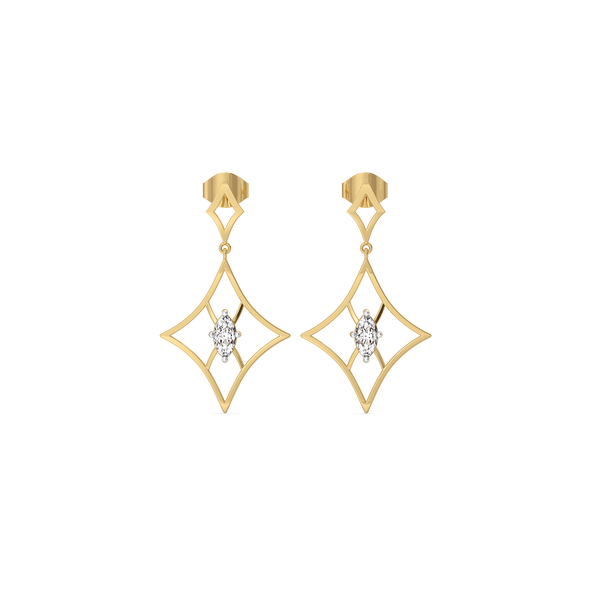 Buy Astra Marquise Pure Gold Lab  Grown Diamond Drop Earrings - Lukson 
