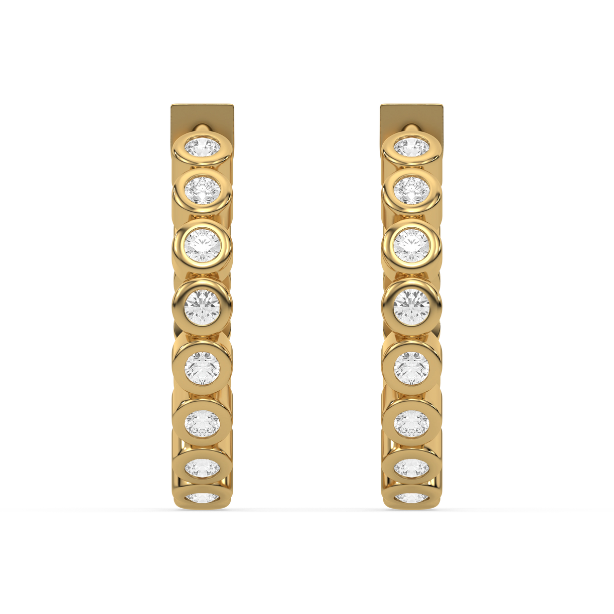 Beaded Huggies - Lab Diamond Earrings