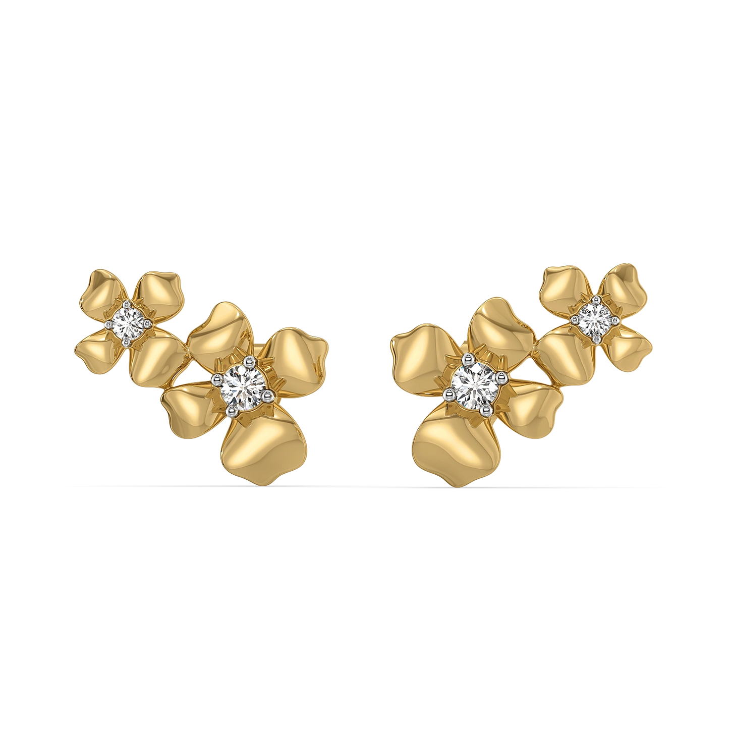 Petal Play - Lab Diamond Stud Earrings