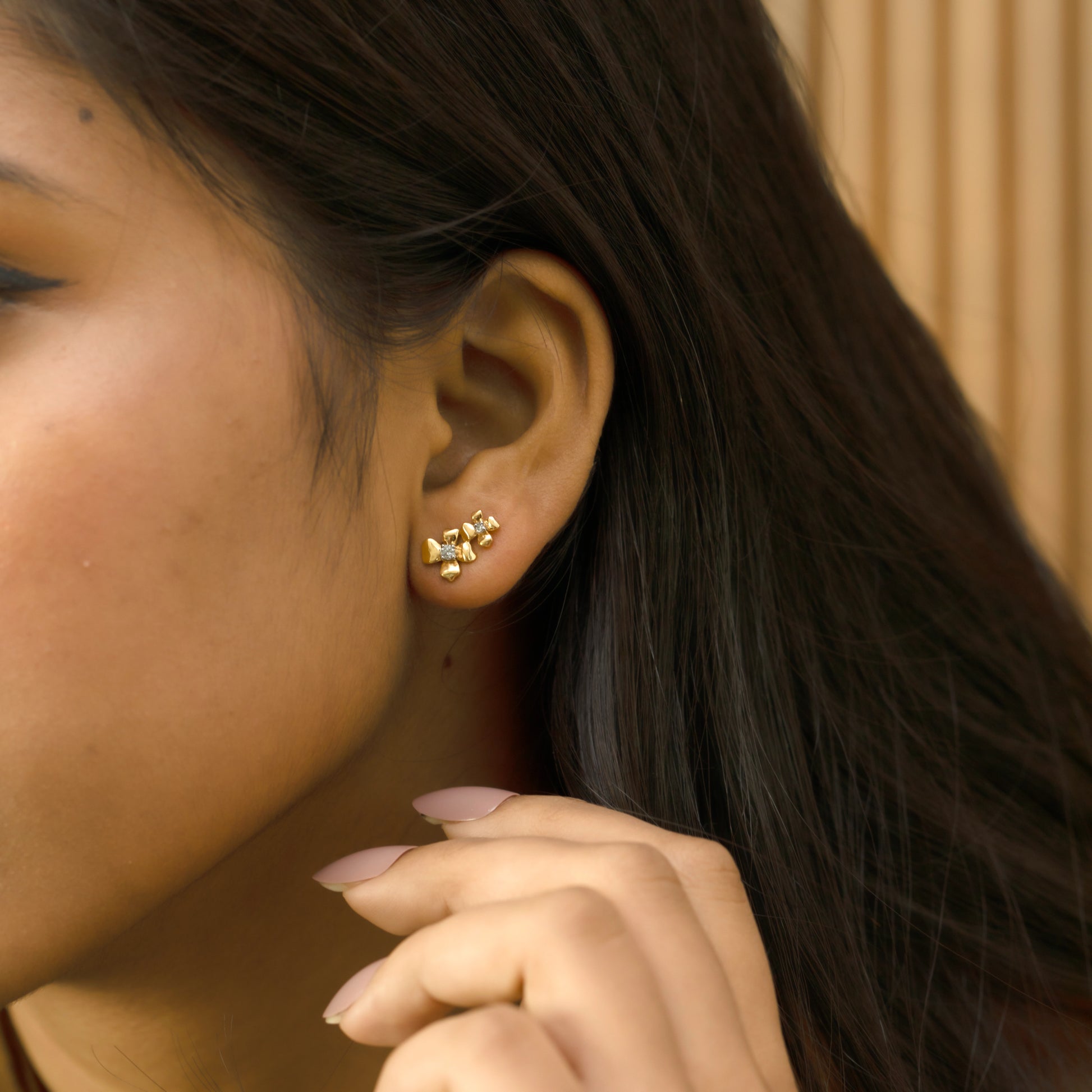 Petal Play - Lab Diamond Stud Earrings