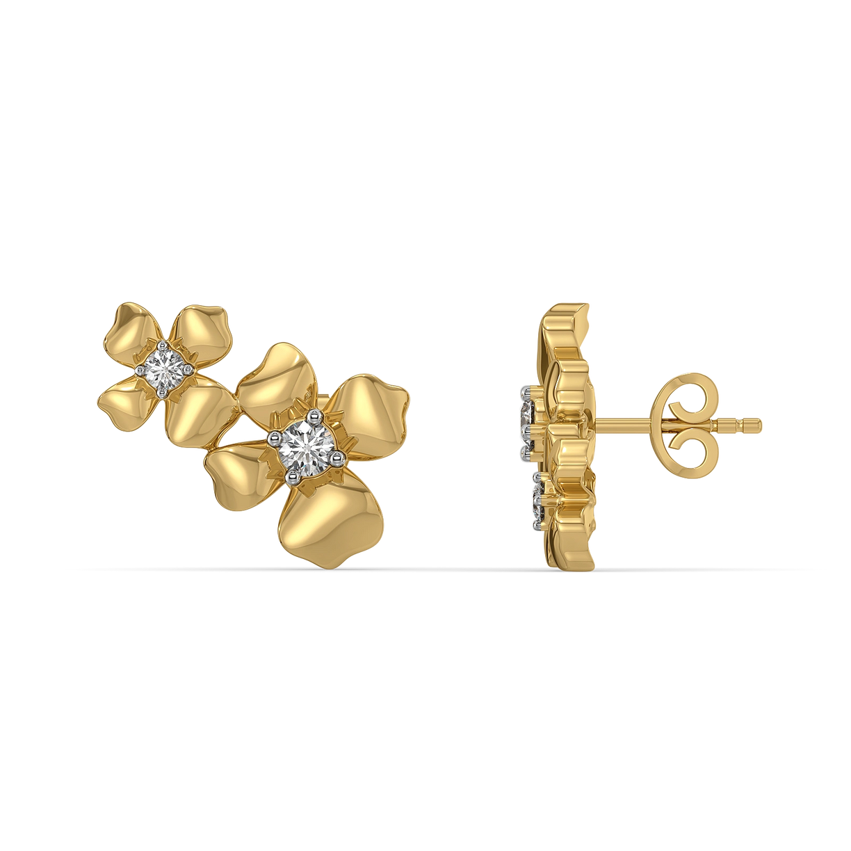 Petal Play - Lab Diamond Stud Earrings