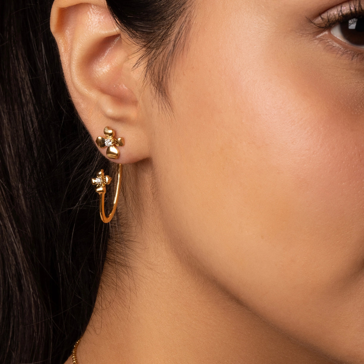 Blossom - Lab Diamond Hoop Earrings