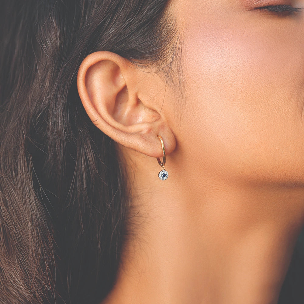 Evil Eye Huggies - Lab Diamond Earrings