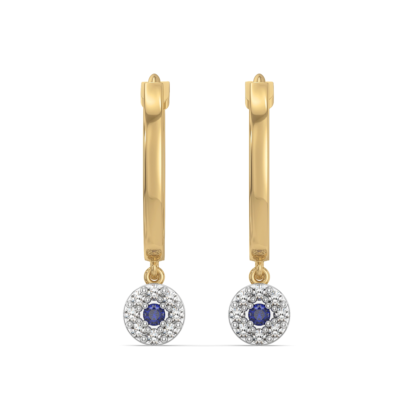 Evil Eye Huggies - Lab Diamond Earrings
