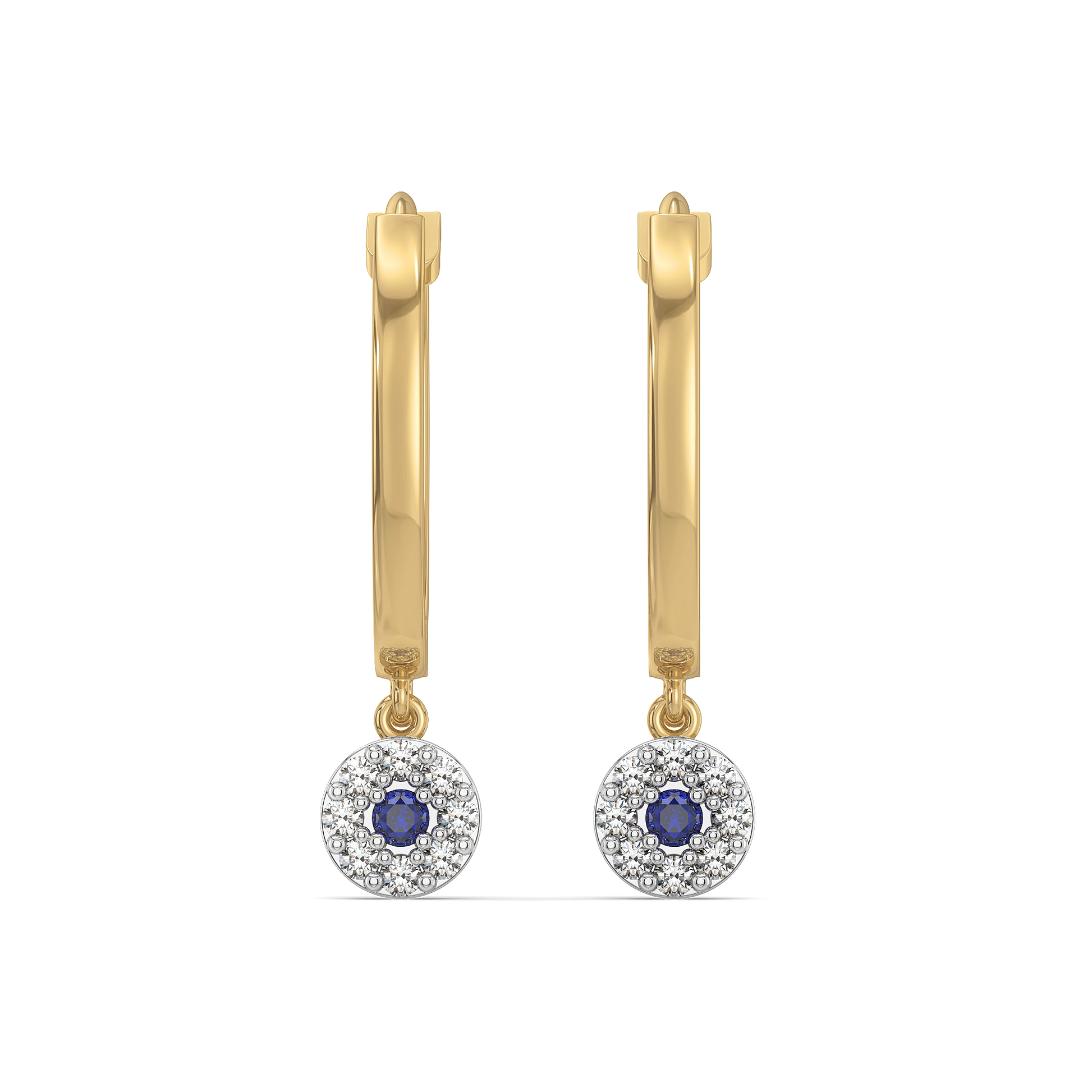 Evil Eye Huggies - Lab Diamond Earrings