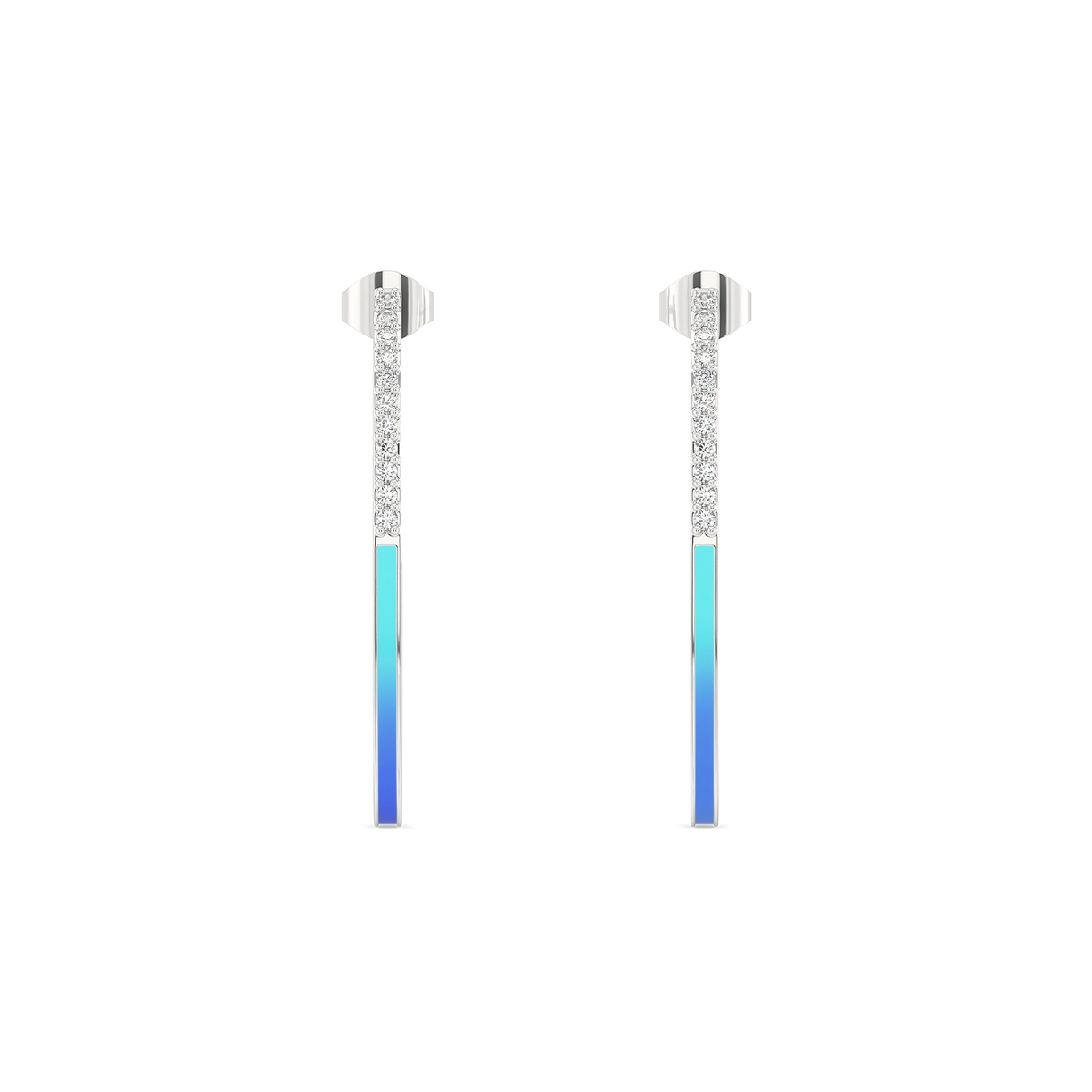 Blue Haze - Lab Diamond Hoop Earrings