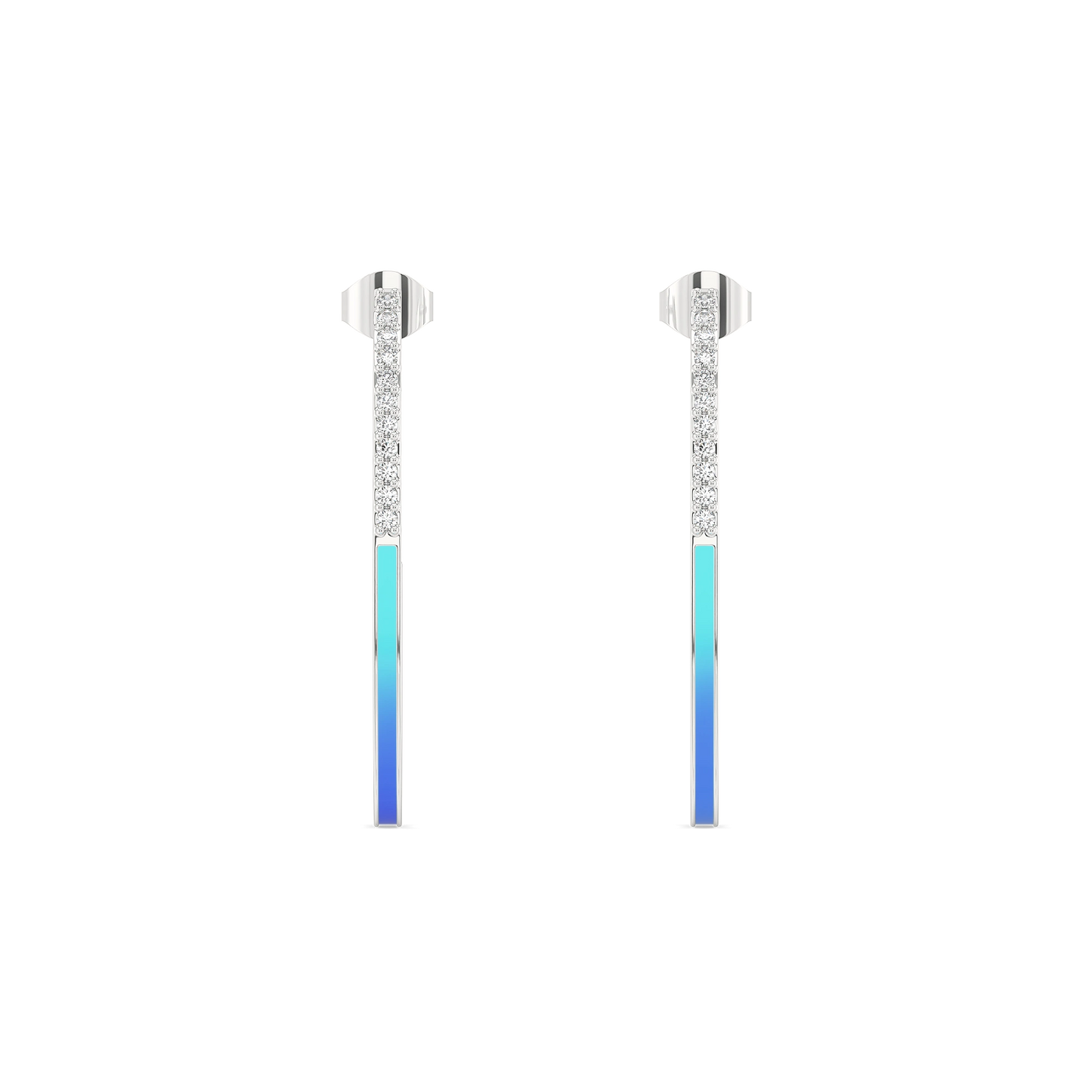 Blue Haze - Lab Diamond Hoop Earrings