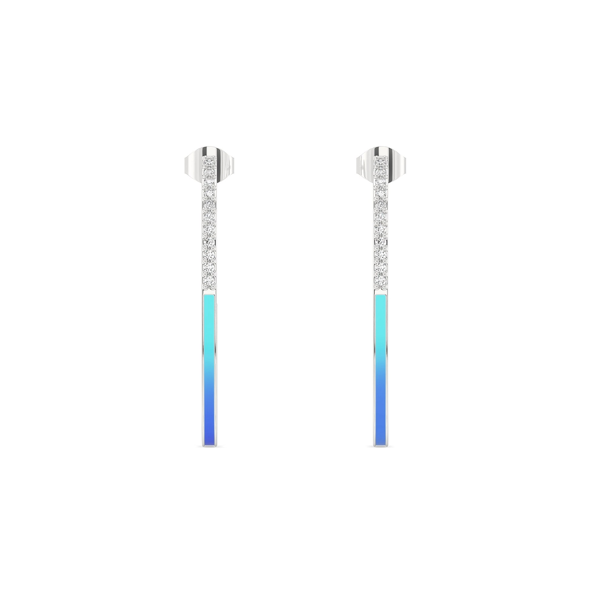 Blue Haze - Lab Diamond Hoop Earrings