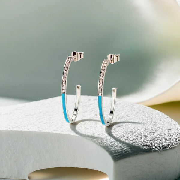  Stylish Lab grown diamond hoop earrings - Lukson