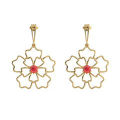 Crimson Bloom - Ruby Drops Earrings