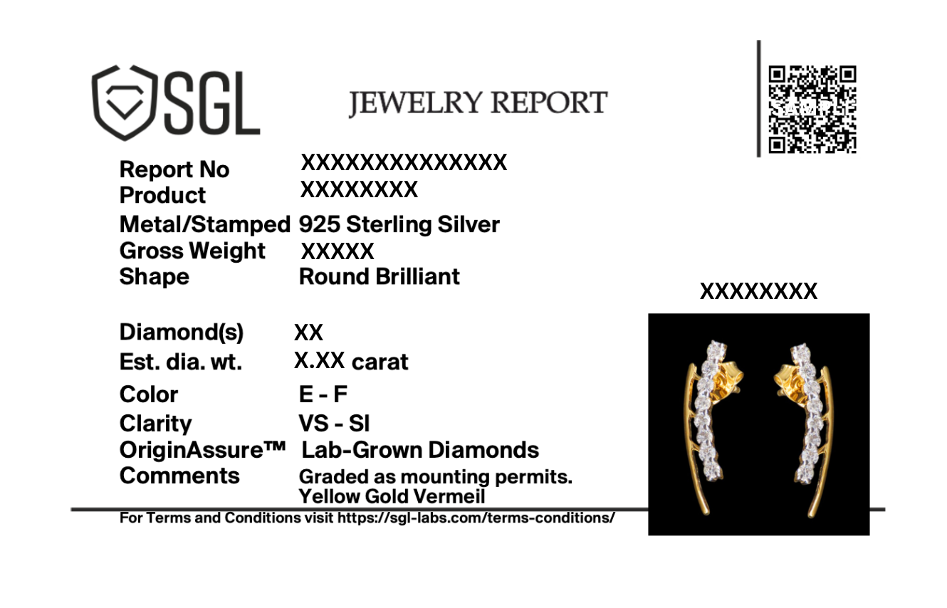 "Dare to Sparkle" Ear Cuff - Lab Diamond Earrings