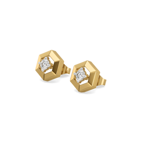 Hexa Solitaire - Lab Diamond Stud Earrings