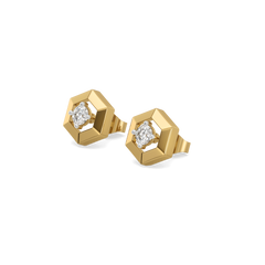 Hexa Solitaire - Lab Diamond Stud Earrings
