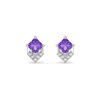 Lukson Regal Amethyst Lab Grown DiamondEarrings for Women 