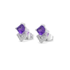 Lukson Regal Amethyst Lab Grown Diamond Stud Earrings 