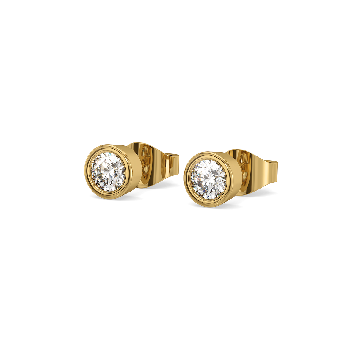 Eternal Shine Solitaire Stud Earrings - 18kt Gold Vermeil Lab Grown Diamond 