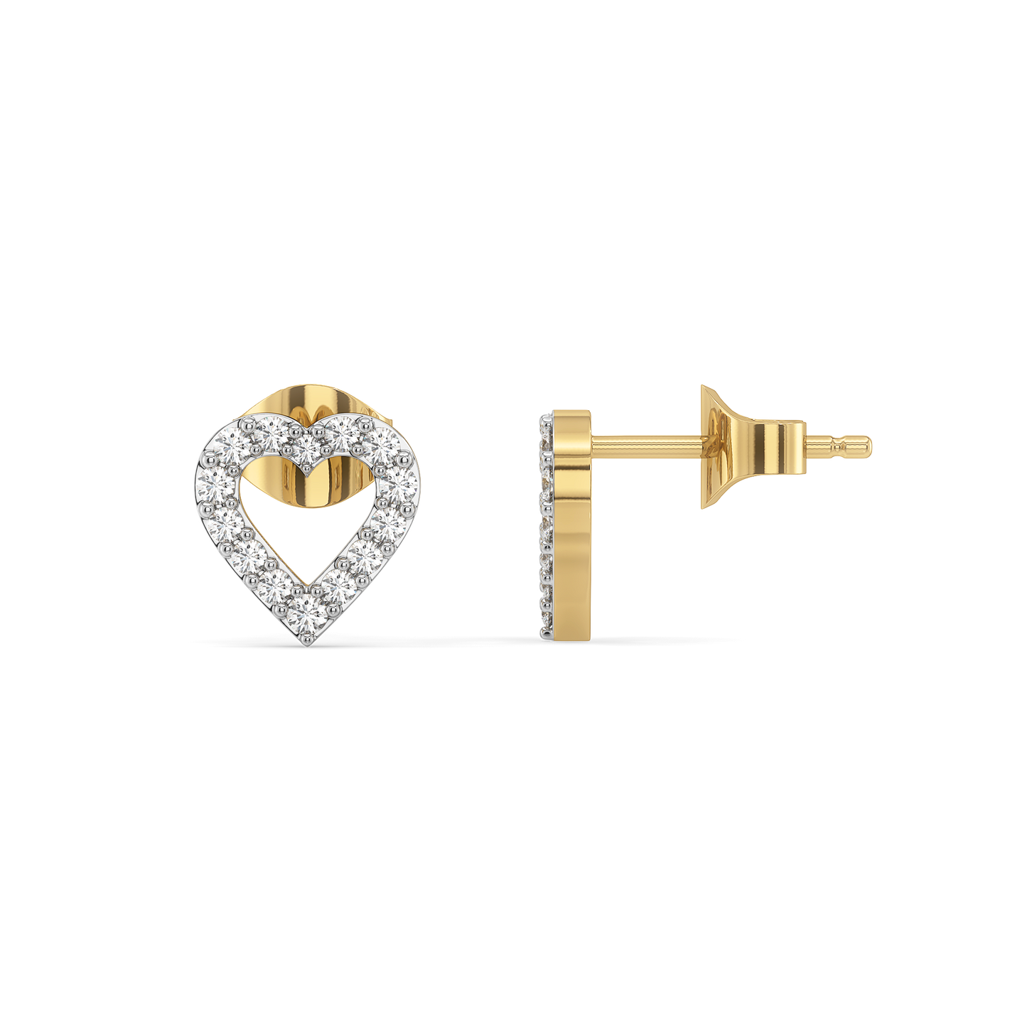 Everlasting Heart Studs - Lab Grown Diamond Earrings