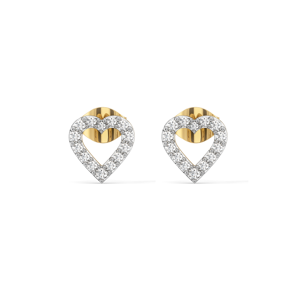Heart-shaped Lukson lab diamond studs