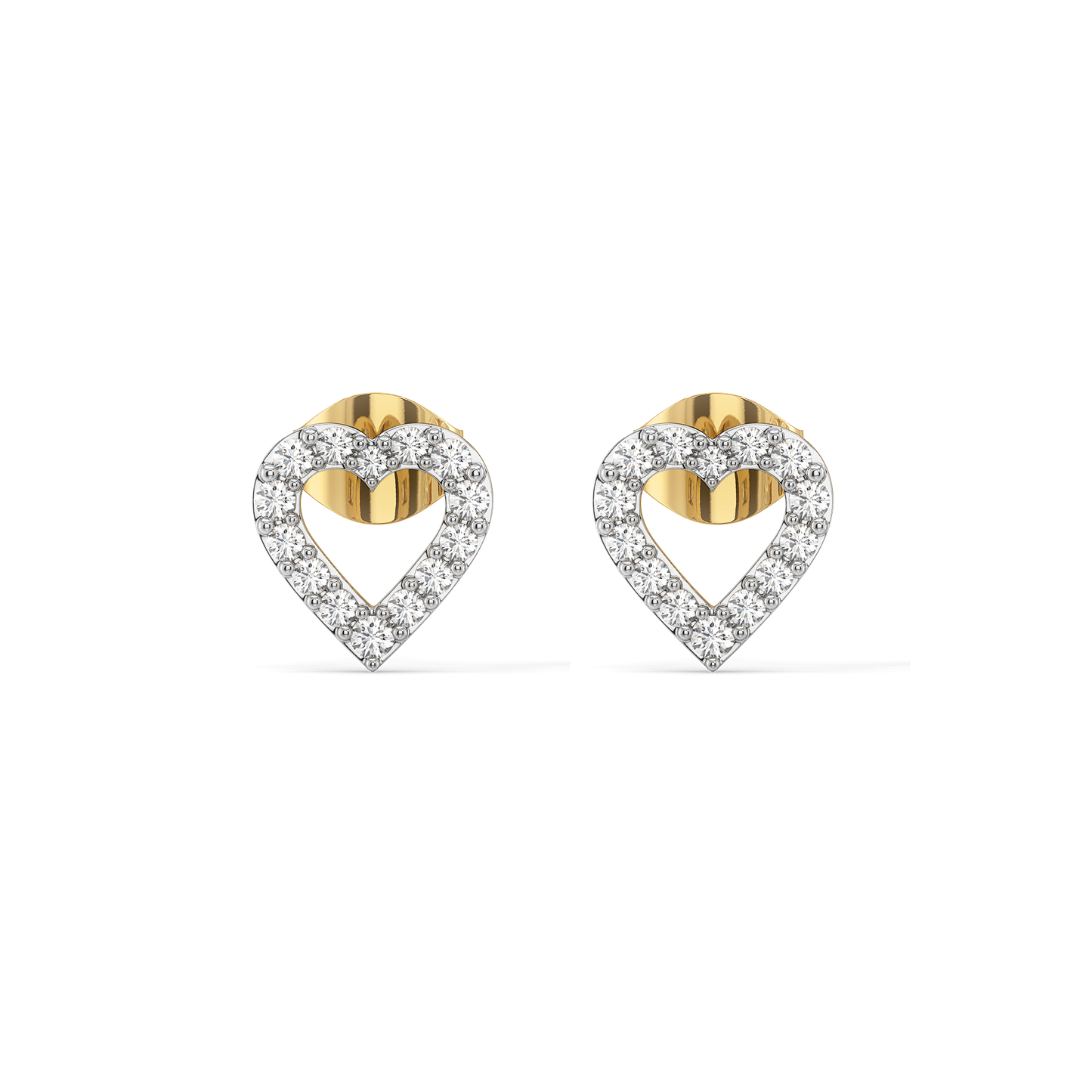 Everlasting Heart Studs - Lab Grown Diamond Earrings