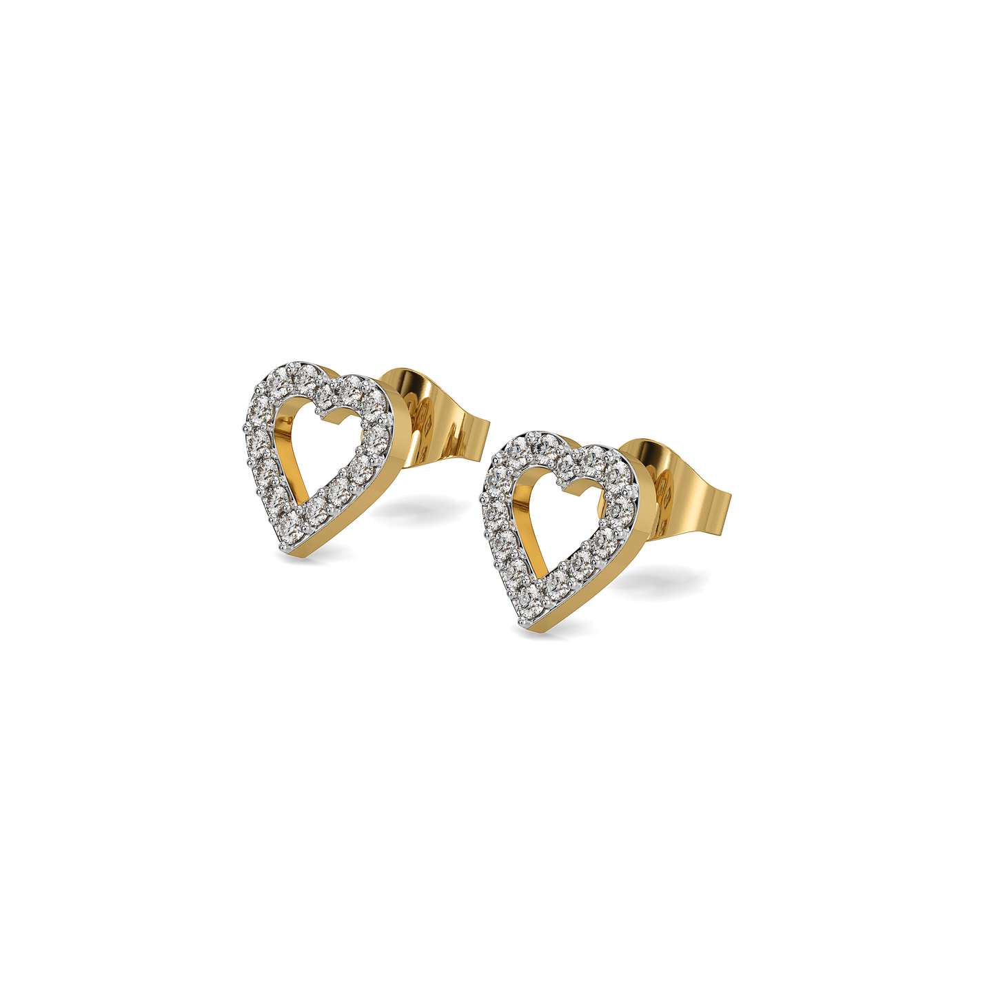 Everlasting Heart Studs - Lab Grown Diamond Earrings