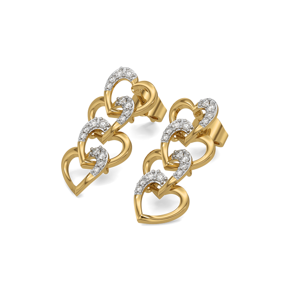 Lab grown diamond heart earrings - Lukson 