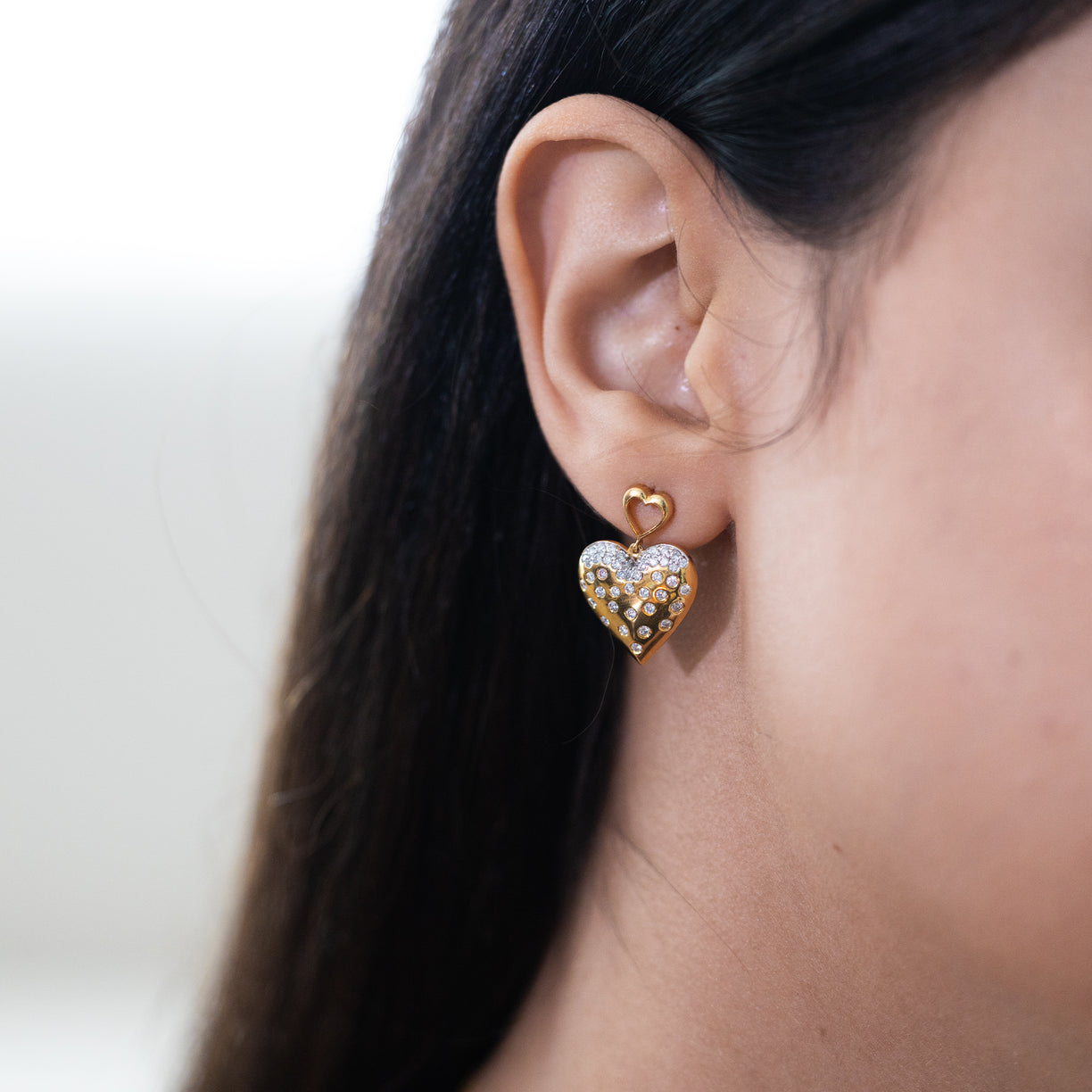 Promise Heart - Lab Diamond Drop Earrings