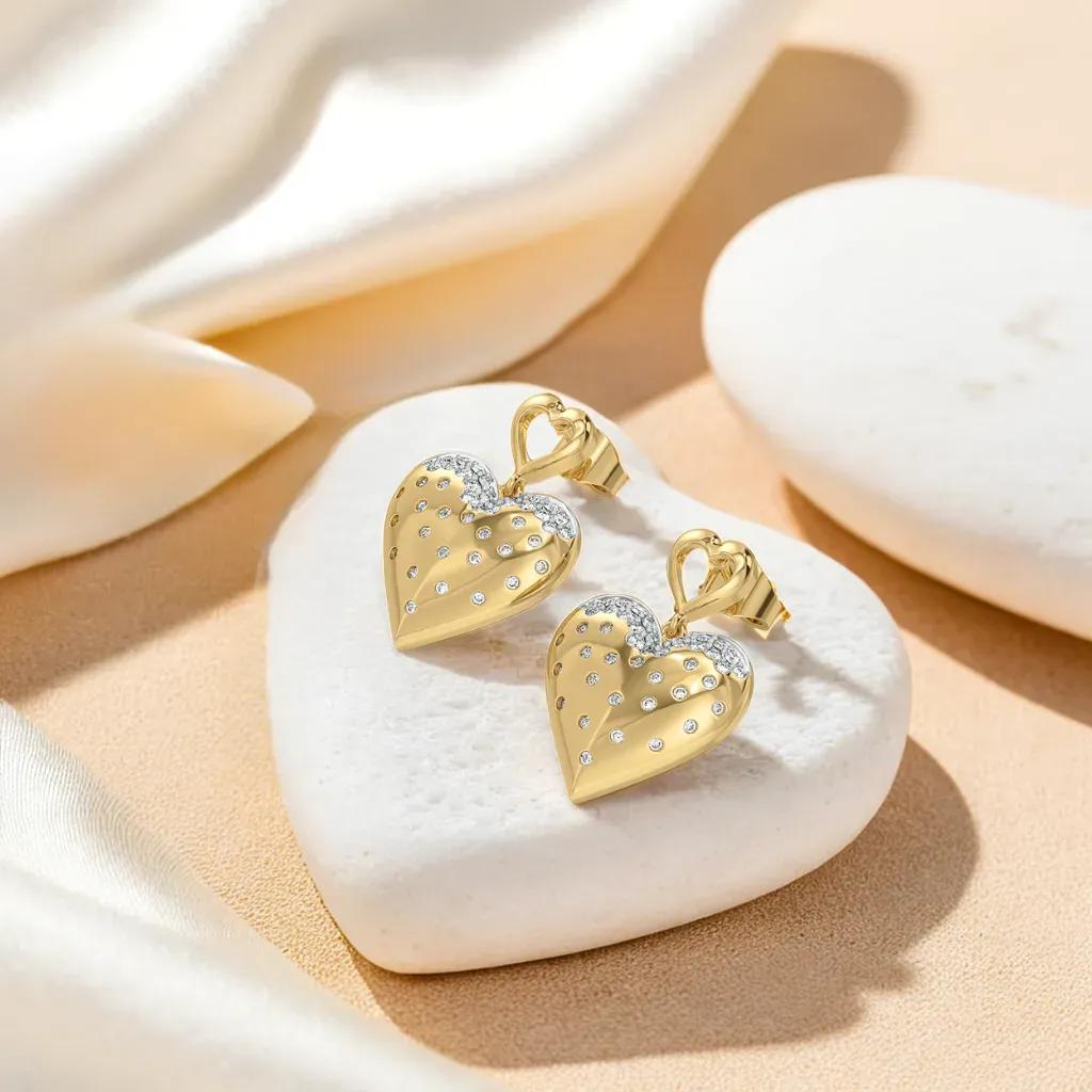 Promise Heart - Lab Diamond Drop Earrings