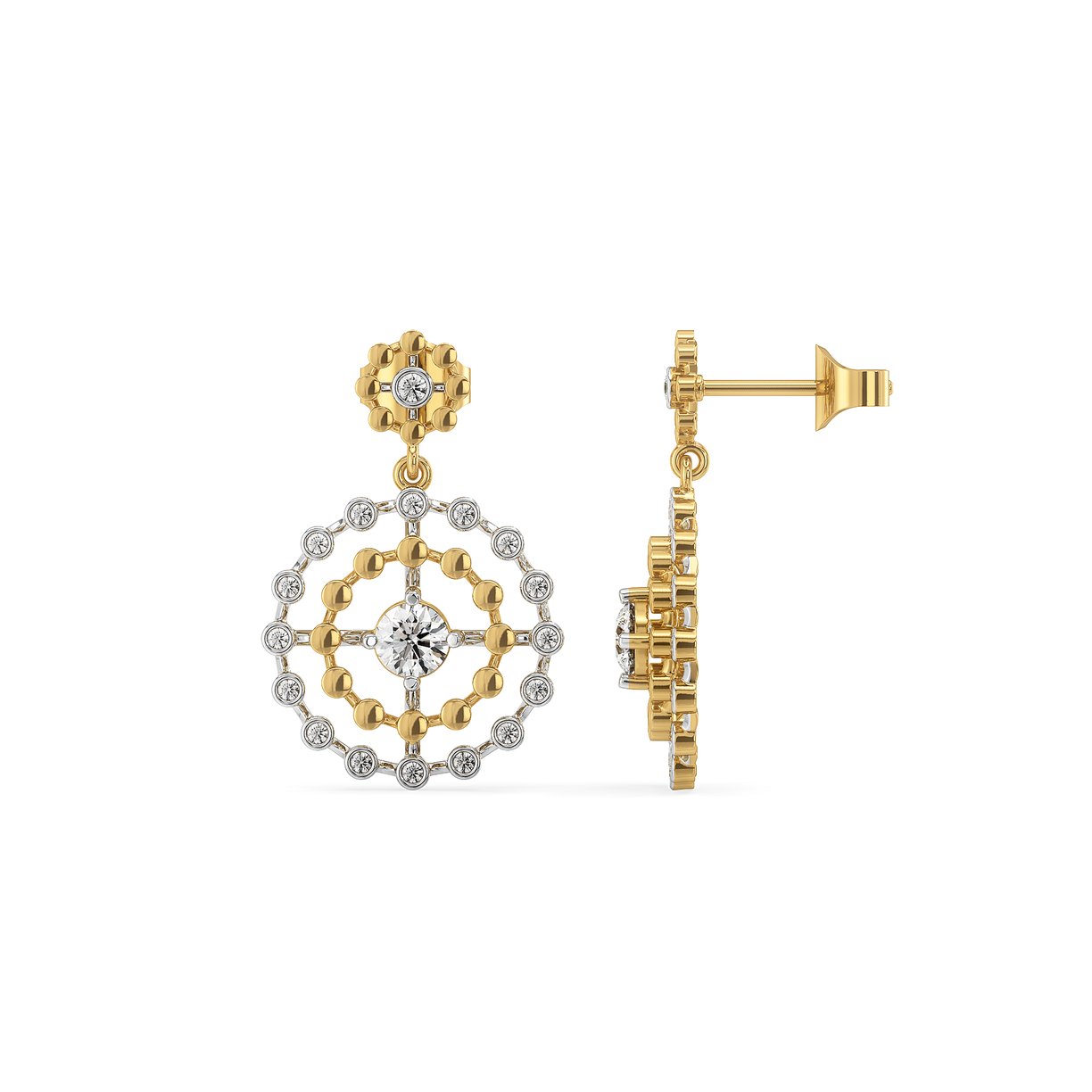 Rain-Dance - Lab Diamond Solitaire Earrings