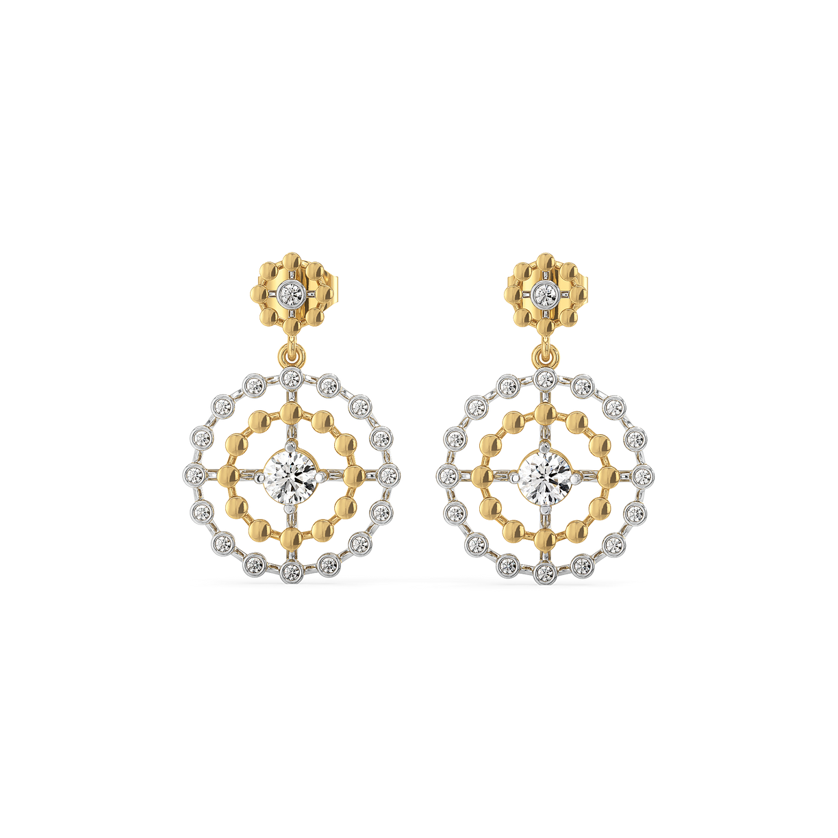 Rain-Dance - Lab Diamond Solitaire Earrings
