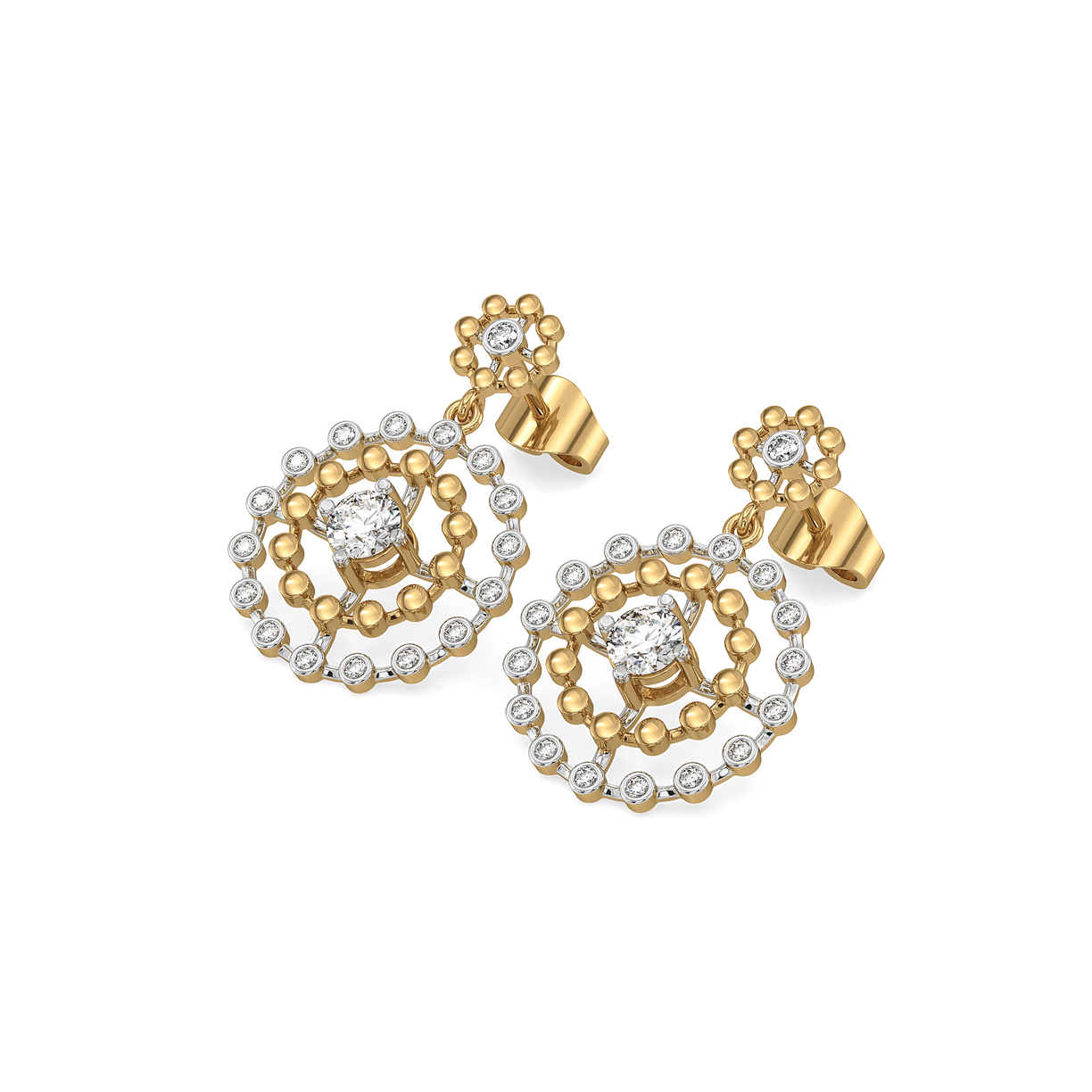 Rain-Dance - Lab Diamond Solitaire Earrings