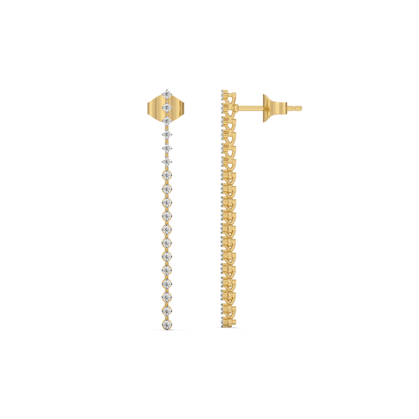 Line of Light 18k Gold Lab Grown Diamond Earrings for Women - Lukson