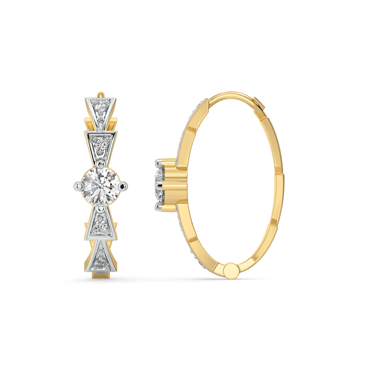 Majestic Arc - Lab Diamond Solitaire Hoop Earrings