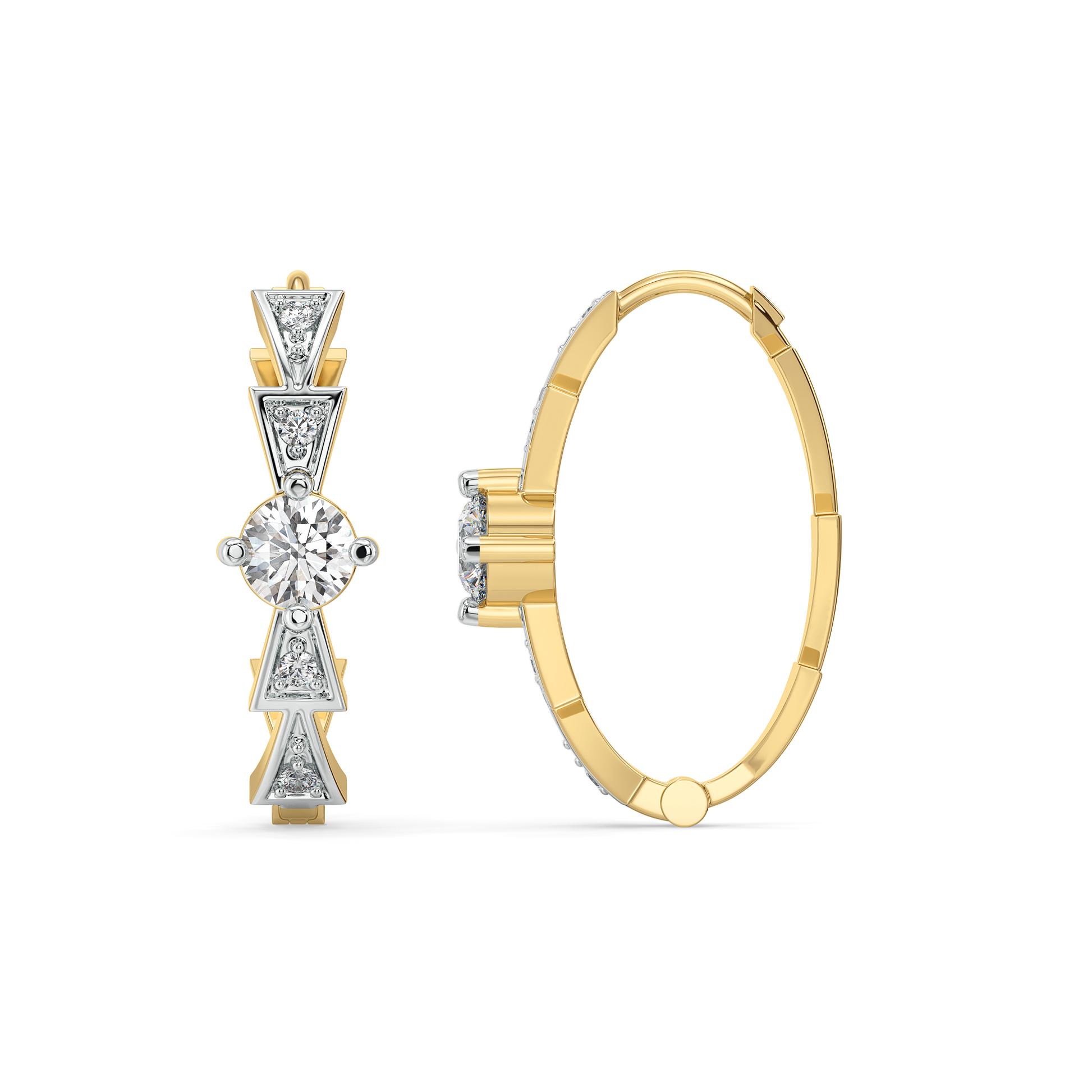 Majestic Arc - Lab Diamond Solitaire Hoop Earrings