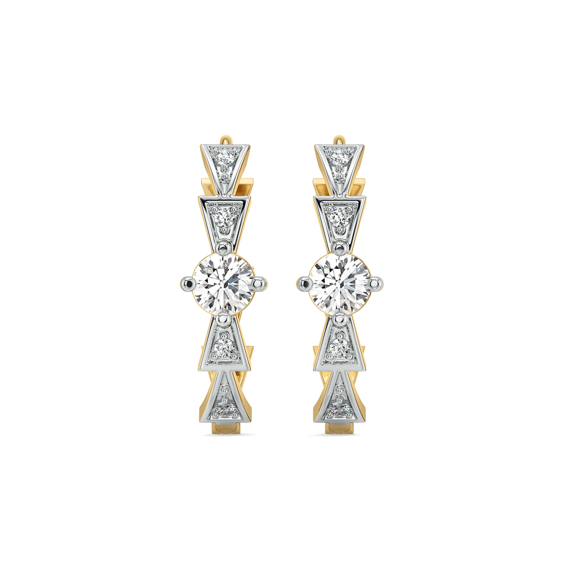 Majestic Arc - Lab Diamond Solitaire Hoop Earrings