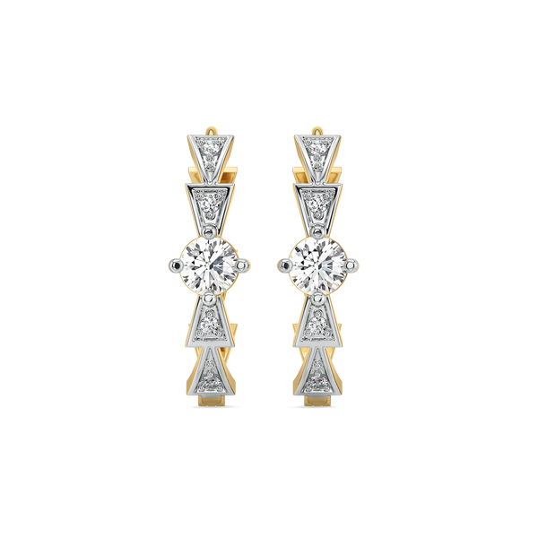 Majestic Arc 18k Gold Lab Grown Diamond Solitaire Earrings for Women - Lukson 