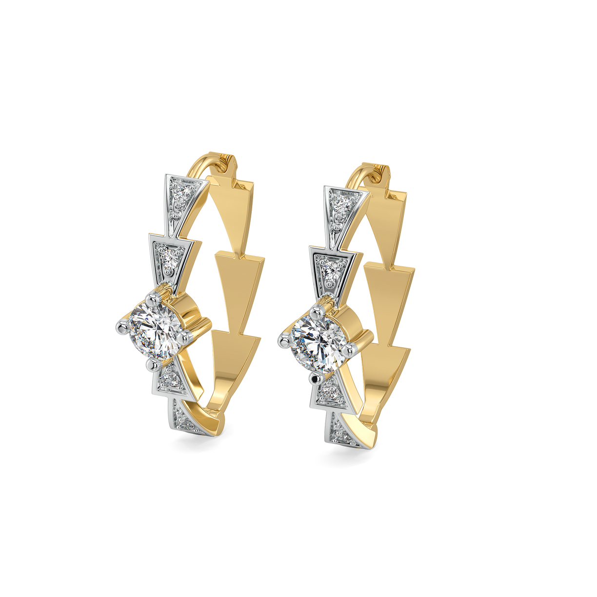 Majestic Arc - Lab Diamond Solitaire Hoop Earrings