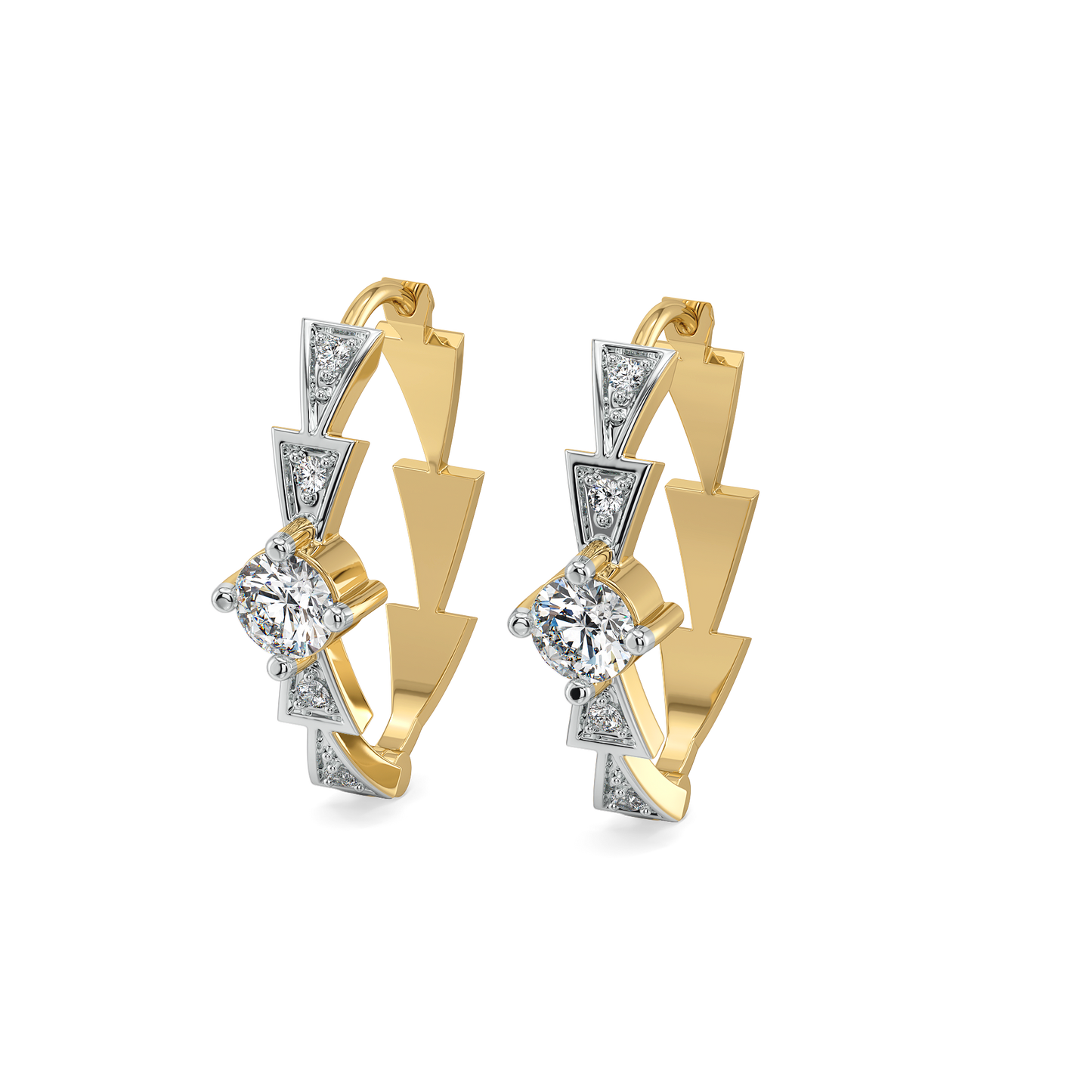 Majestic Arc - Lab Diamond Solitaire Hoop Earrings