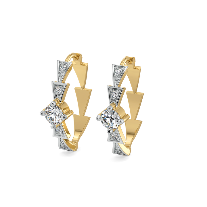 Majestic Arc - Lab Diamond Solitaire Hoop Earrings