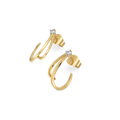 Soft Arc Hoop - Lab Diamond Earrings