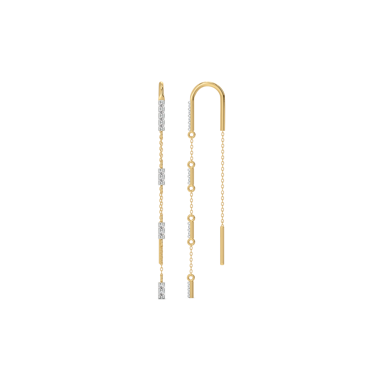 Silk Thread Sui Dhaga - Lab Diamond Earrings