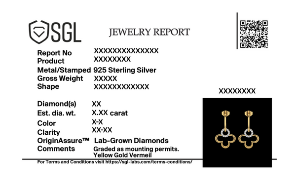 Lukson certified lab grown diamond lucky drop earrings