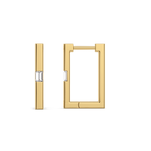 Modern Baguette Hoop - Lab Diamond Earrings