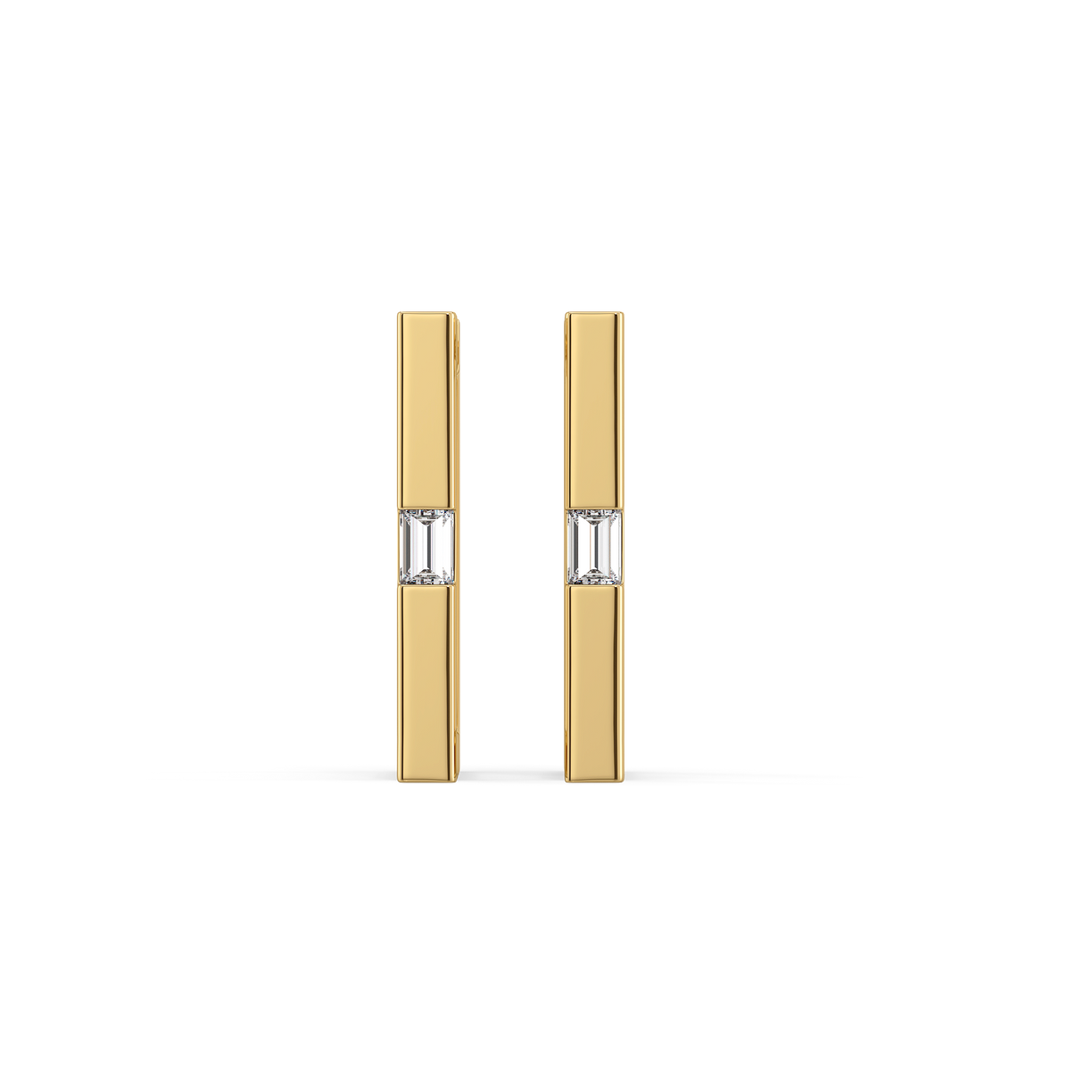 Modern Baguette Hoop - Lab Diamond Earrings