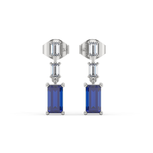 Blue Brilliance Drop - Lab Diamond Earrings