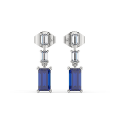 Blue Brilliance Drop - Lab Diamond Earrings
