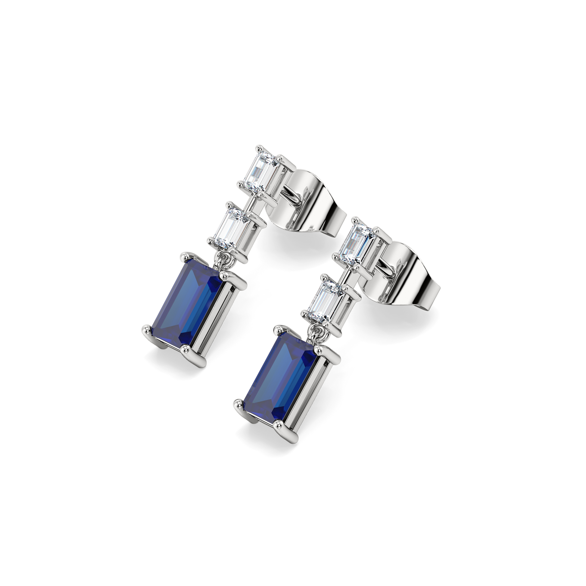 Blue Brilliance Drop - Lab Diamond Earrings